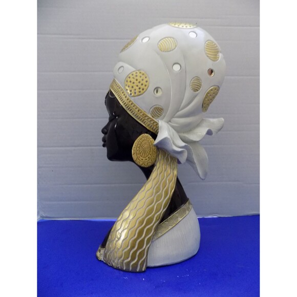 NEW Black African Queen Statue Figurine Bust - Picture 3 of 6